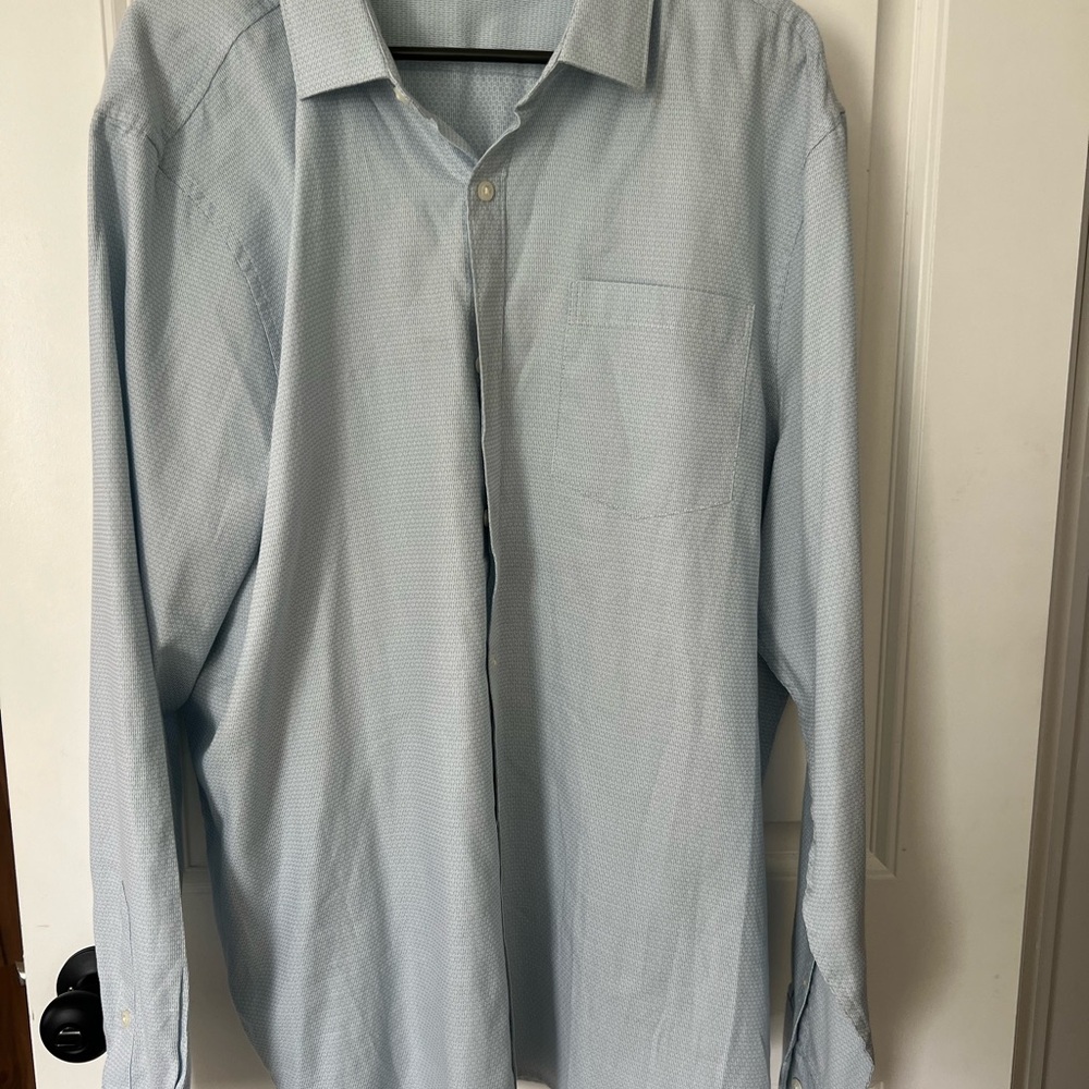 Perry Ellis Blue Dress Shirt Classic Style